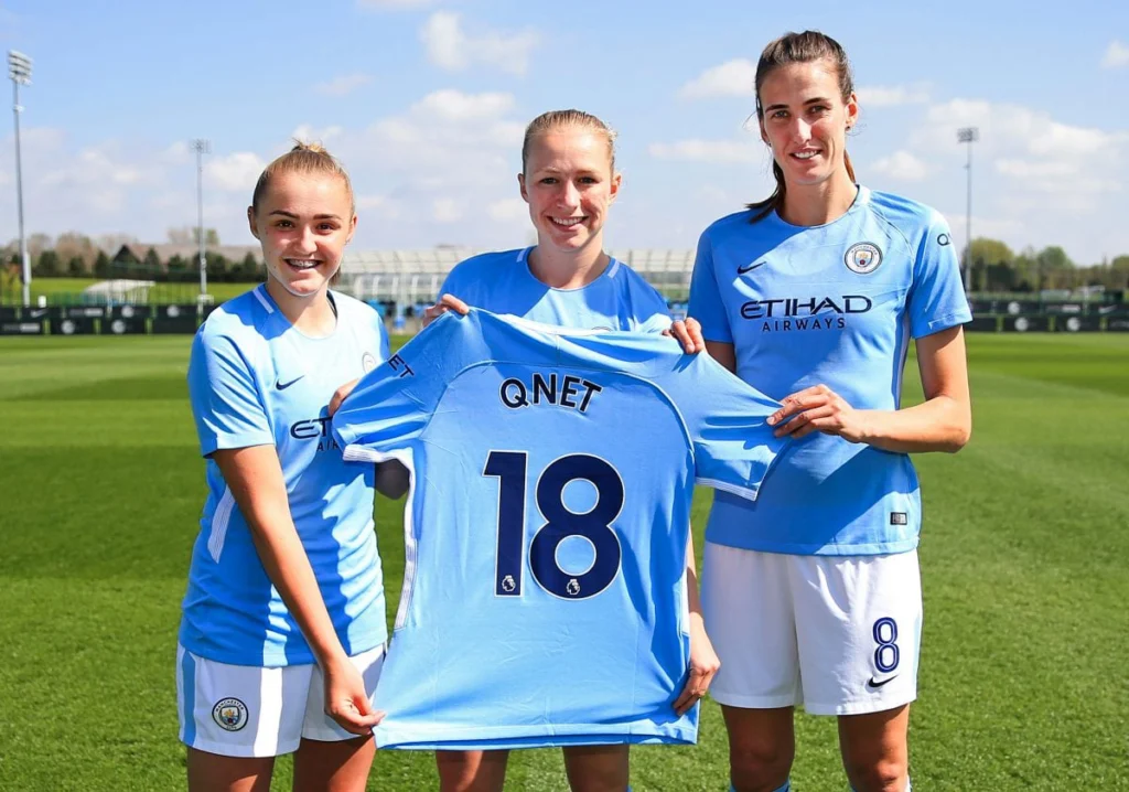 تفتخر شركة QNET بكونها شريك البيع المباشر الرسمي لفريق Manchester City Women’s